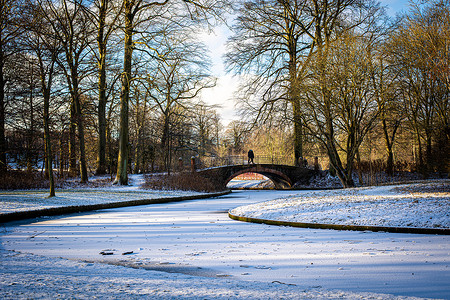 哥本哈根腓特烈斯贝花园的冬天