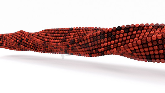 3D 背景红色金属螺旋。