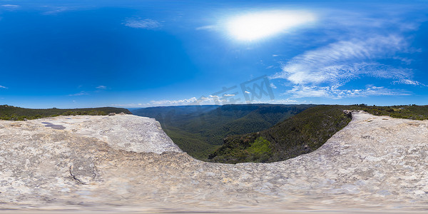 从国王高地拍摄的贾米森山谷球形 360 度全景照片