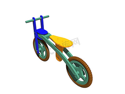 可玩的彩色儿童自行车