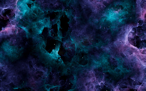 宇宙紫色摄影照片_绿色和紫色星云抽象背景