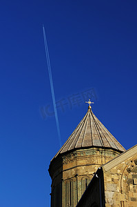 姆茨赫塔摄影照片_“格鲁吉亚 - 姆茨赫塔 - Sveticxoveli 城堡大教堂，其中之一”