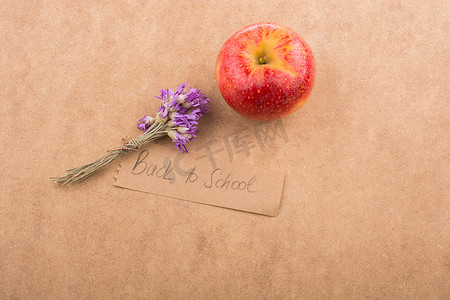 回到学校用苹果和花写字
