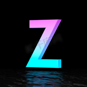 青色洋红色字体 Letter Z 3D