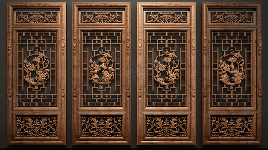 复古传统中国风摄影照片_中国风木窗