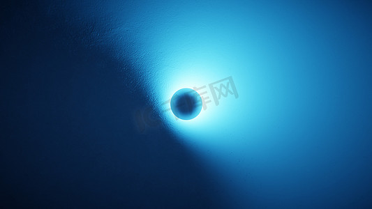 3d光圈摄影照片_蓝色纹理表面上的明亮光圈。