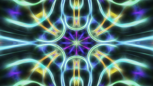 抽象霓虹灯模糊图案对称背景。