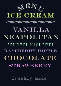 手绘黑板冰淇淋菜单