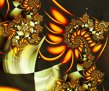 计算机生成的抽象多彩分形艺术品