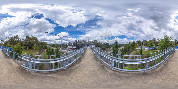 球形脉络摄影照片_Faulconbridge火车站球形360度全景照片