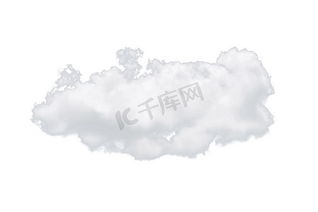模板大气摄影照片_在白色背景隔绝的自然唯一白色云彩。