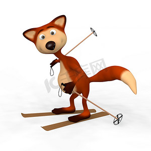 赤狐滑雪者。