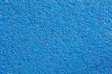 蓝色硫酸铜颗粒的全帧背景和纹理-特写