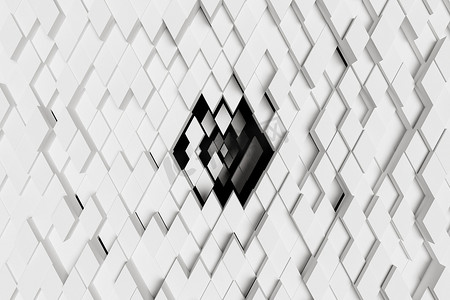 抽象形状图案摄影照片_白色钻石在中心下沉的抽象背景