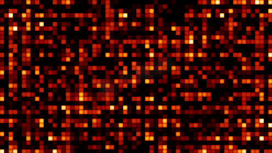 可视化波技术数字表面背景，动画抽象火音方形光粒子图案