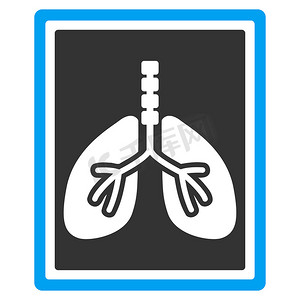 蓝色放射摄影照片_肺部 X 射线照片图标