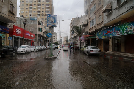 加沙地带 - 巴勒斯坦 - 雨 - 天气 - 风暴