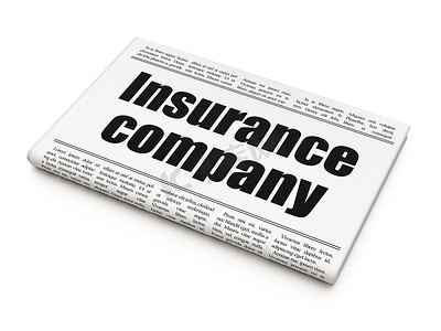 保险概念：报纸标题保险公司