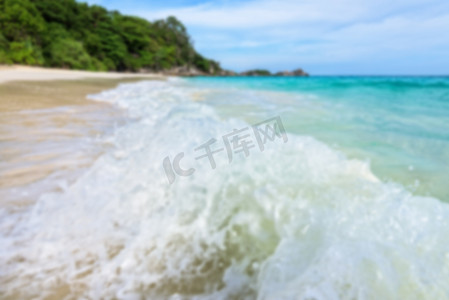 泰国斯米兰岛的模糊照片海和海滩