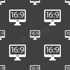 宽高比 16 9 宽屏电视图标符号。