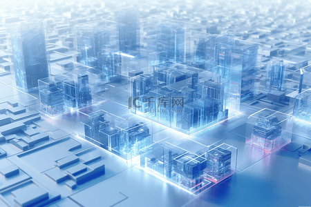 城市高背景图片_数字化城市蓝色格调未来城市高科技背景