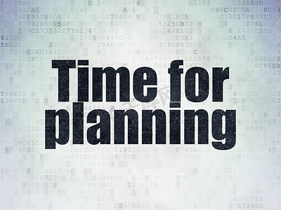 时间概念： 数字数据纸张背景上的规划时间