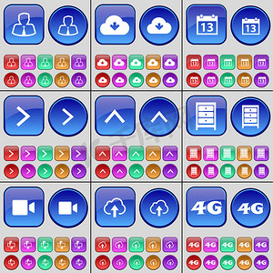 阿凡达、云、日历、向右箭头、向上箭头、存档、胶片相机、云、4G。