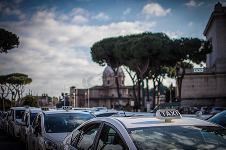 意大利 - 罗马 - 出租车司机抗议