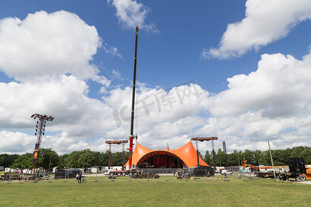 罗斯基勒音乐节 2016 - 正在建设中的橙色舞台