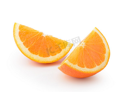 孤立在 nwhite 背景上的橙色切片