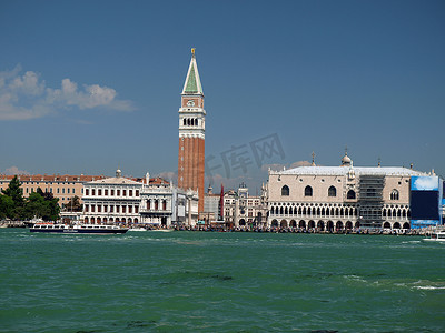 威尼斯 - 从圣马克罗运河看到的圣马可广场