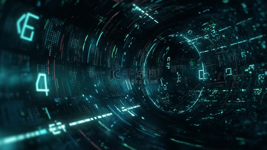 科幻隧道穿梭科技光线线条空间感背景图