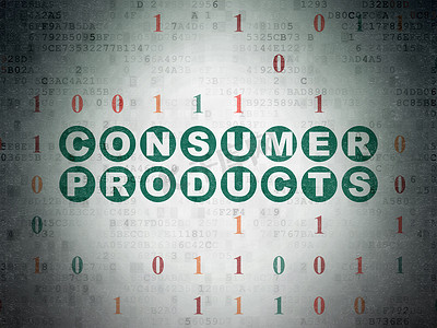 电子消费产品摄影照片_财务概念： 电子纸背景上的消费产品