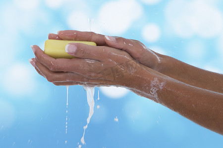 七步洗手法动图摄影照片_洗手 清洁双手卫生