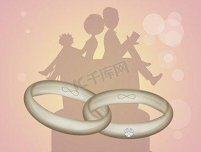 冠鼠摄影照片_新娘和新郎的戒指