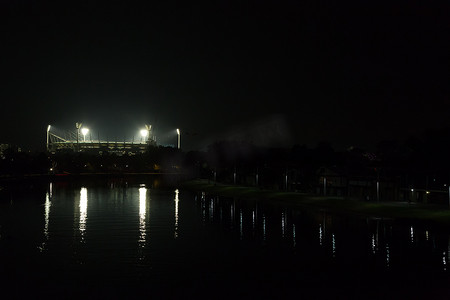 澳大利亚墨尔本板球场夜景