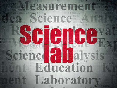 科学概念： 数字纸张背景上的科学实验室