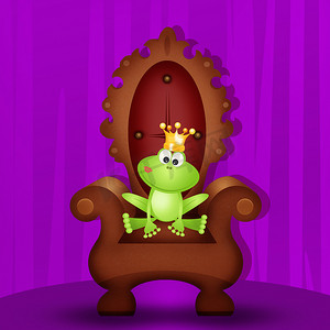 国王的宝座摄影照片_宝座上的青蛙
