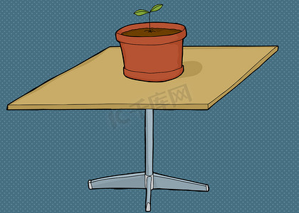 方桌上的盆栽