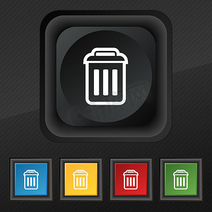 垃圾桶图标摄影照片_垃圾桶图标符号。