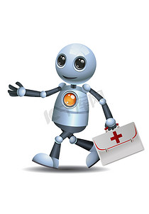 小机器人拿着医疗箱