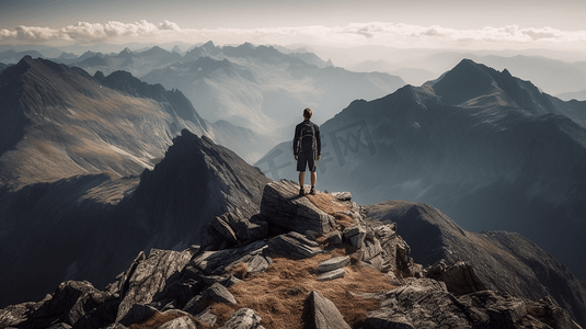 罗伊峰登顶的登山者