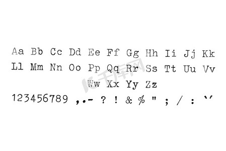 老式打字机排版字母表
