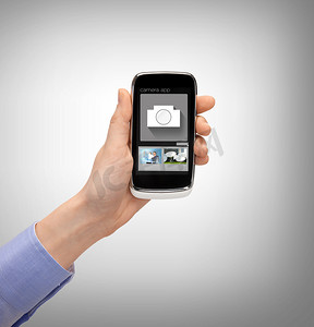 手机app按钮摄影照片_有显示应用程序的智能手机的手