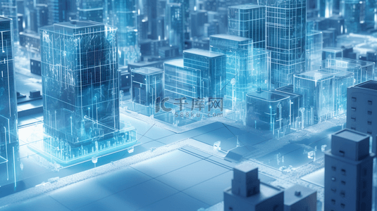 联网背景图片_3d科技未来数据化城市物联网