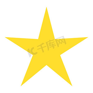 孤立的黄色星形图标，排名标记