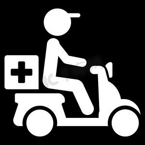 药物摩托车交付图标