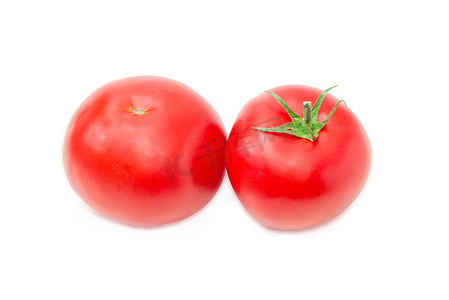 两分类摄影照片_两个成熟的红番茄特写
