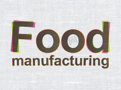 行业概念： 织物纹理背景下的食品制造