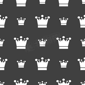 皇冠扁平化摄影照片_皇冠图标标志。